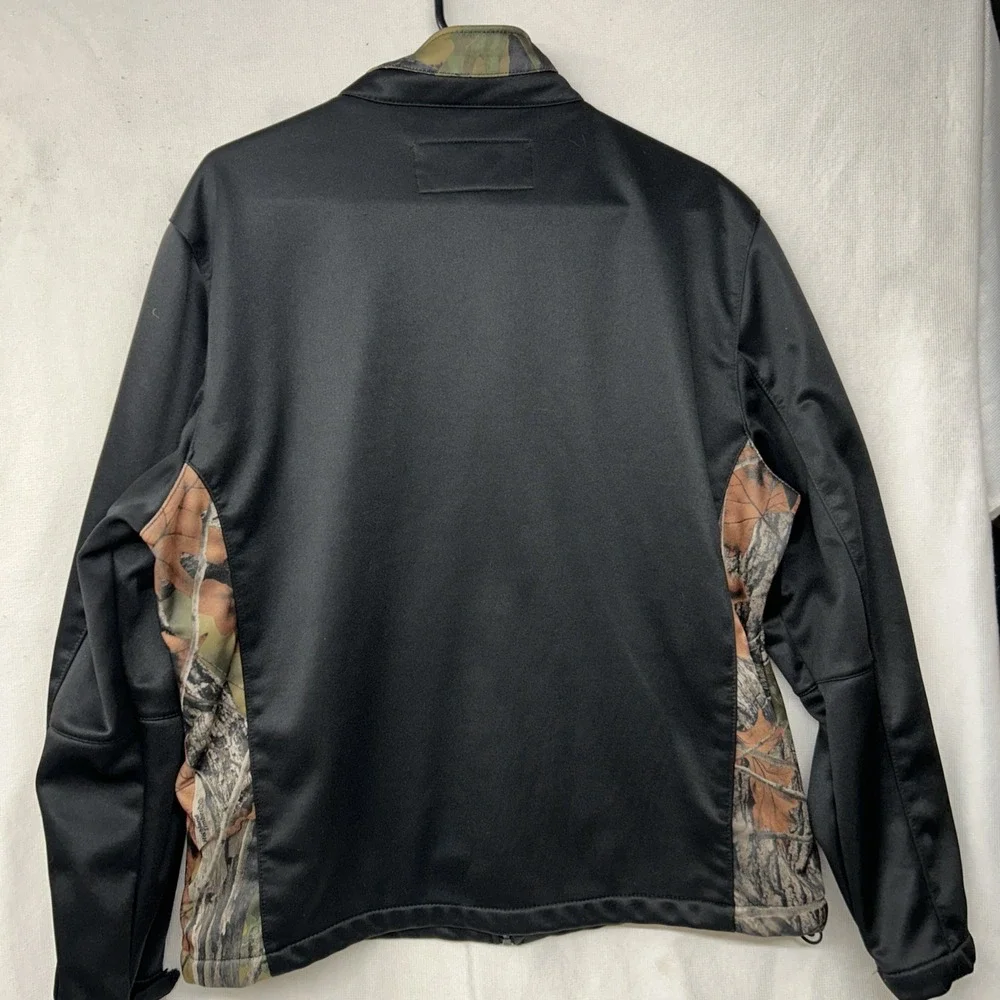 Trail Crest Black Camo Accents Full Zip Men's Large Jacket Fleece Lined Outdoors